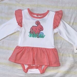 Baby Girls Easter outfit onesie tutu bodysuit skirt peplum 3-6 or 6-9 months